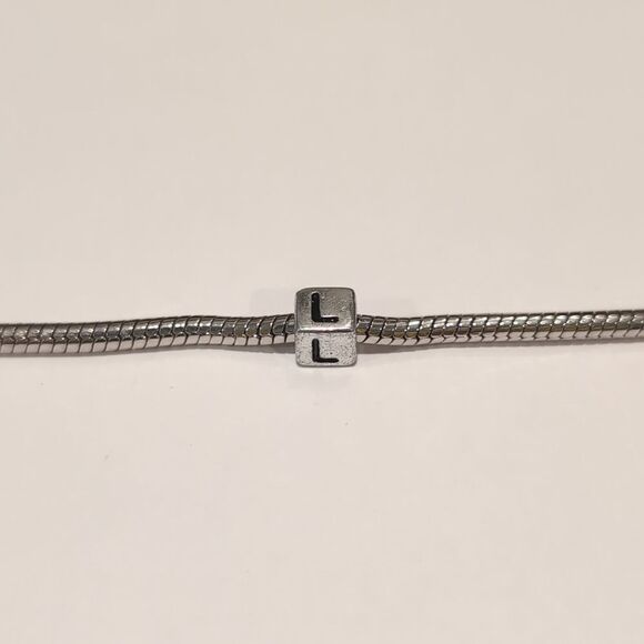 Silver L Spacer Charm for Pandora Style Bracelet - Picture 4 of 5